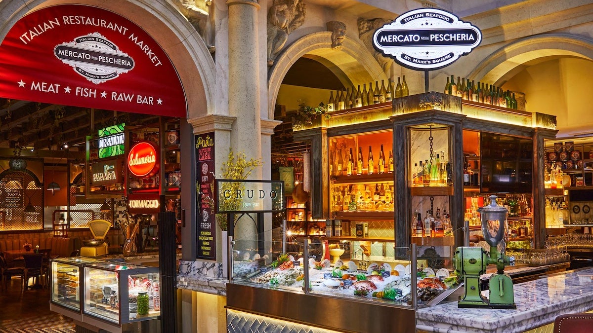 Italian market inside the Venetian in Las Vegas